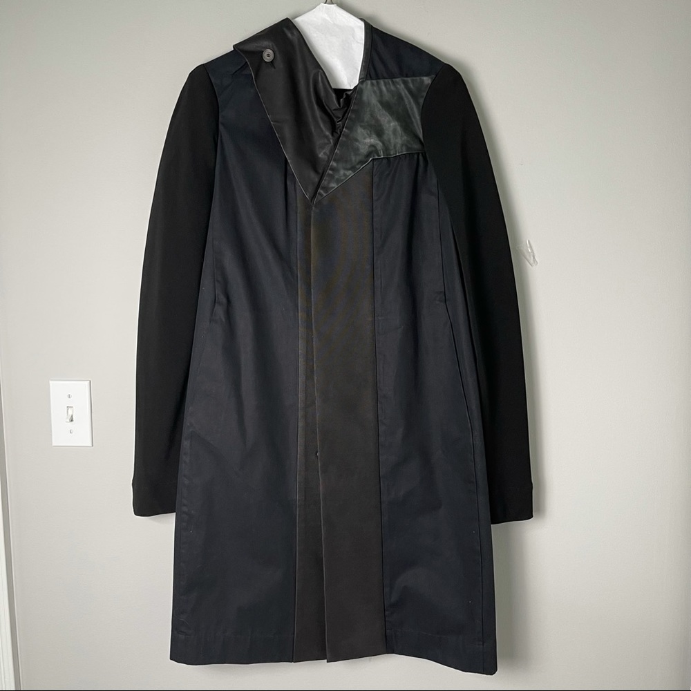 Authentic Rick Owens Black Trench Coat Jacket